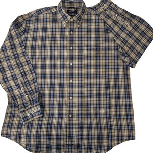 Nautica Mens Blue/yellow XL Long Sleeve Button Up shirt